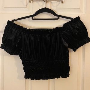 Velvet Off-The-Shoulder Top